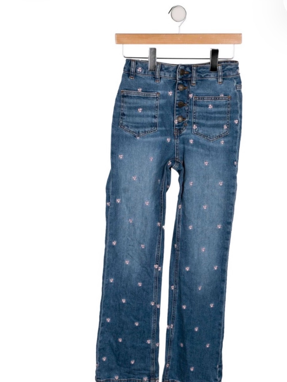 Maje Women’s Blue Embroidered Floral Jeans